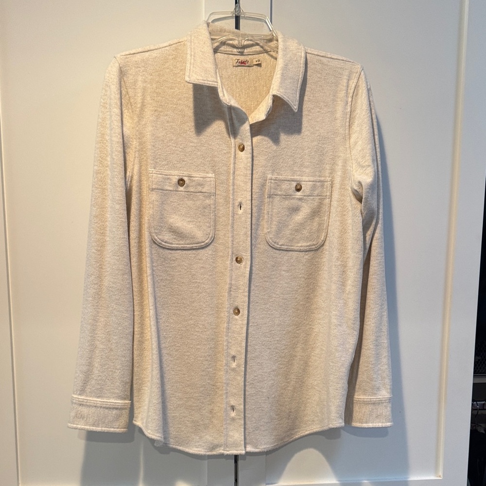 Faherty Cream Button-Up Shirt